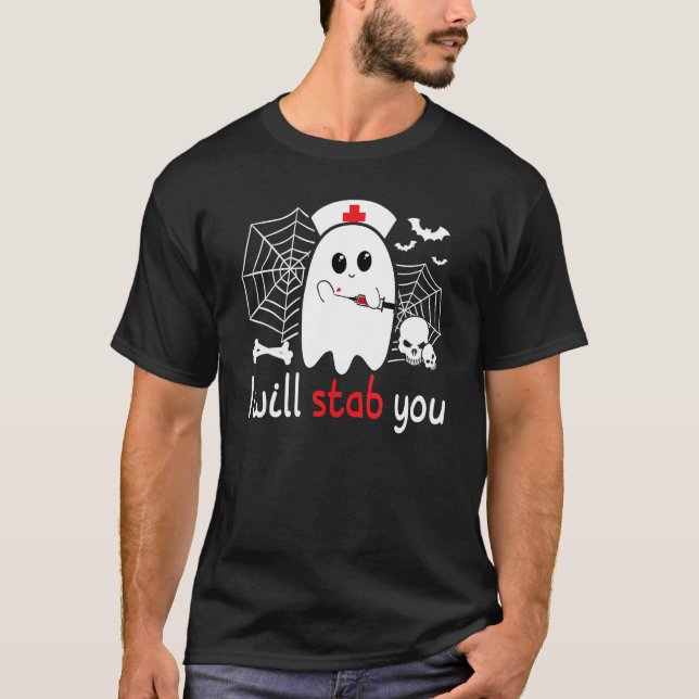 T-shirt Infirmière Ghost Je Te Tirerai Infirmière Hallowee (Devant)