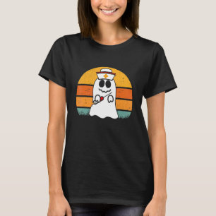 T-shirt Infirmière Ghost Scrub Top Costume Halloween Pour