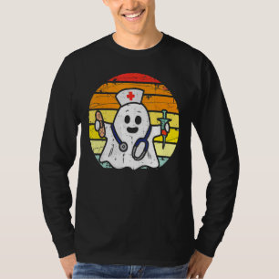 T-shirt Infirmière Ghost Scrub Top Costume Halloween Pour