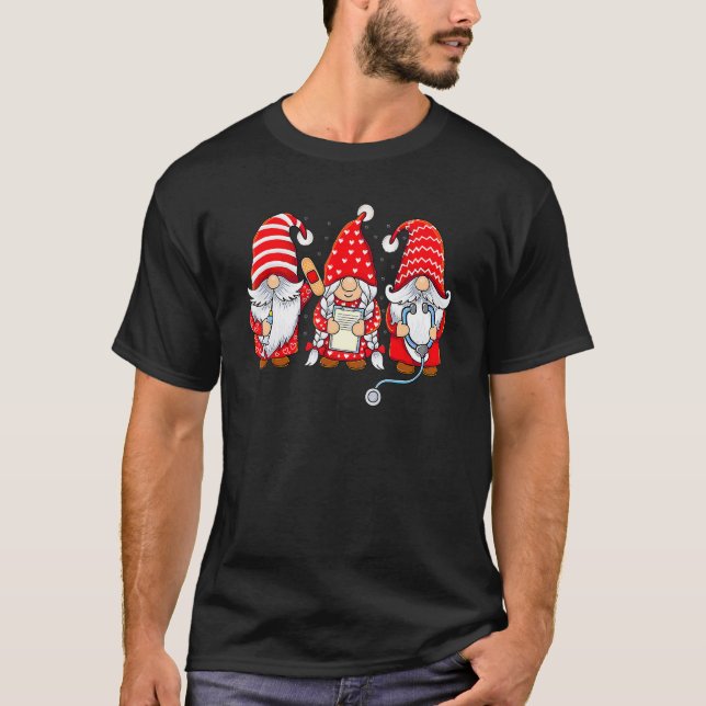 T-shirt Infirmière Gnomes Valentine Day Stethoscope Valent (Devant)