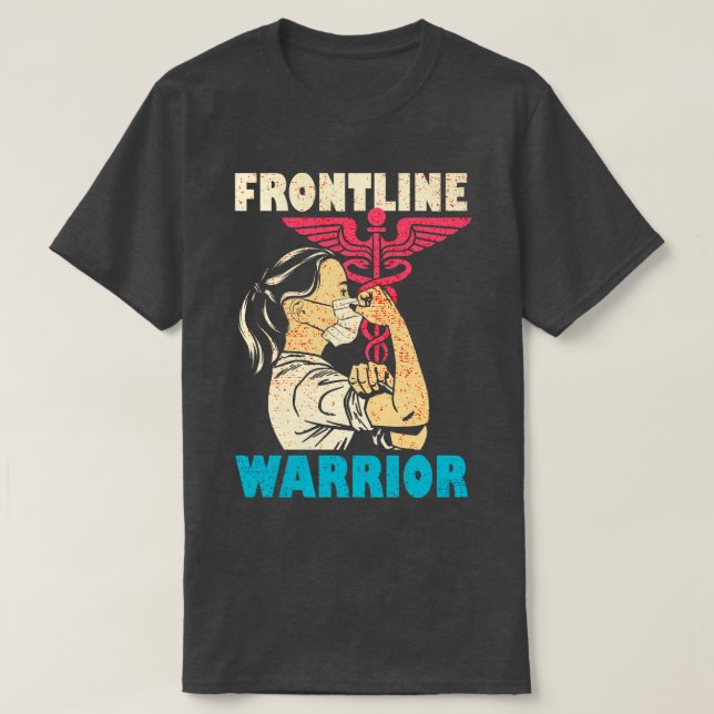 T-shirt Infirmière guerrière de première ligne (Design devant)