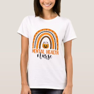T-shirt Infirmière Halloween Citrouille Rainbow santé ment