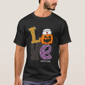T-shirt Infirmière Halloween Costume Citrouille Amour Nurs