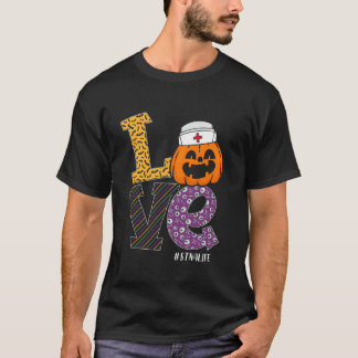 T-shirt Infirmière Halloween Costume Citrouille Amour STNA