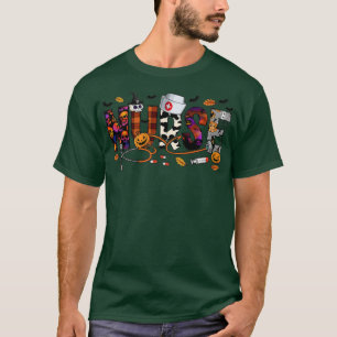 T-shirt Infirmière Halloween Leopard Citrouille Halloween
