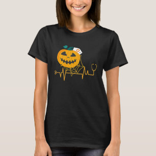 T-shirt Infirmière Halloween Pour Les Femmes Avec Citrouil