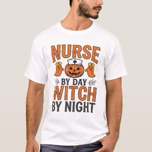 T-shirt Infirmière Halloween Sorcière la nuit Vintage Shir