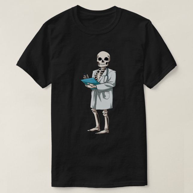 T-shirt Infirmière Halloween Squelette Docteur Halloween M (Design devant)