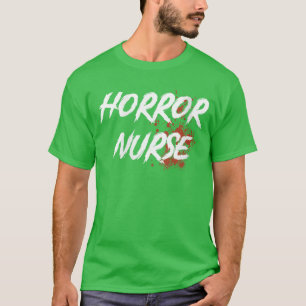 T-shirt Infirmière Horreur Femme Sang Égorgé Décolleté drô