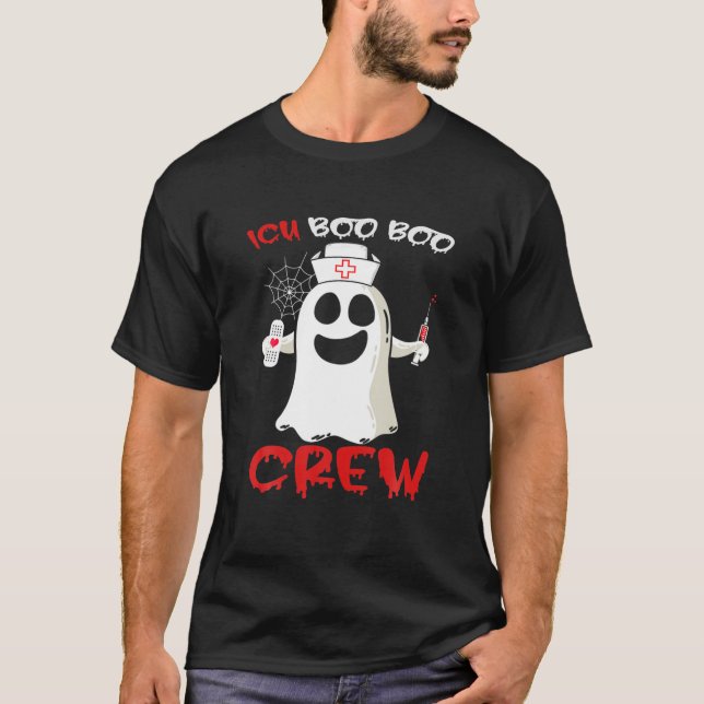 T-shirt Infirmière ICU Boo Boo Crew Ghost Nurse Funny (Devant)