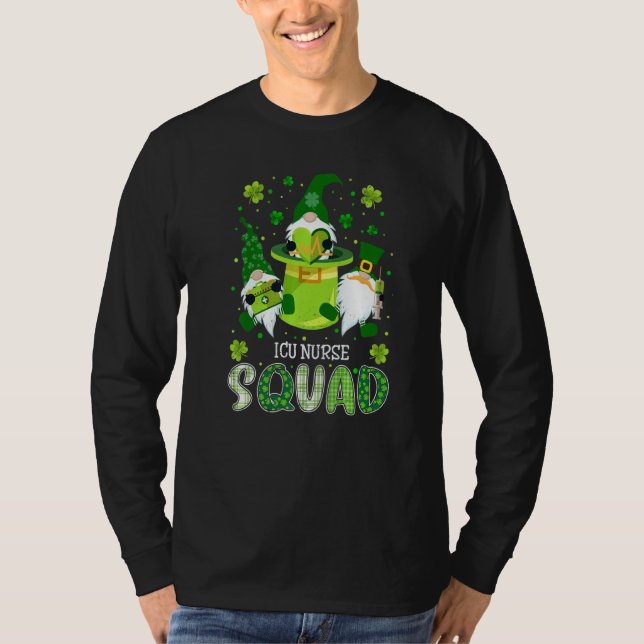 T-shirt Infirmière Icu Escadron Infirmière St Patrick Gnom (Devant)