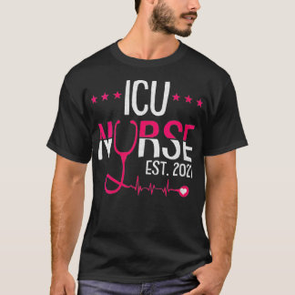 T-shirt Infirmière ICU pour femmes Est 2021 Infirmière ins