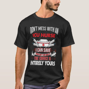 T-shirt Infirmière Icu Vie Funny Soins Critiques Citation