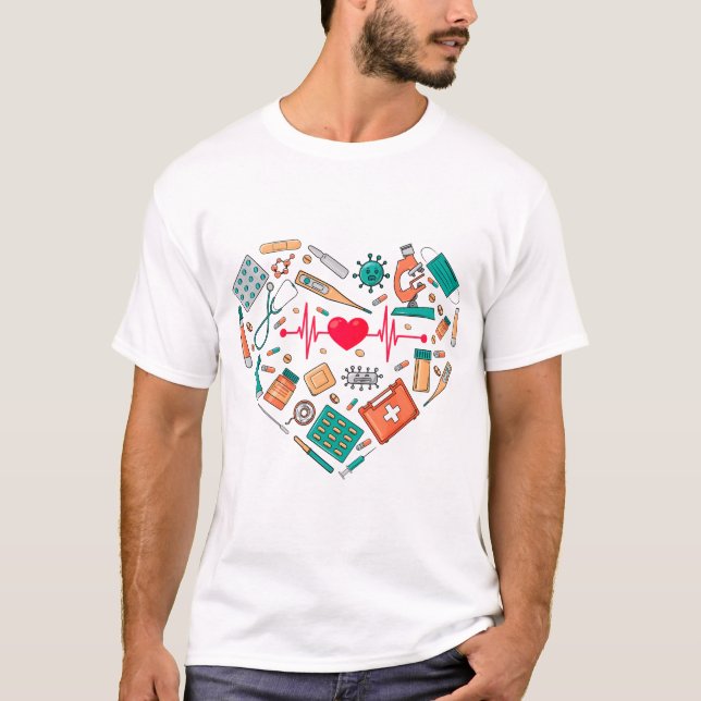 T-shirt Infirmière Infirmière Outil Coeur (Devant)
