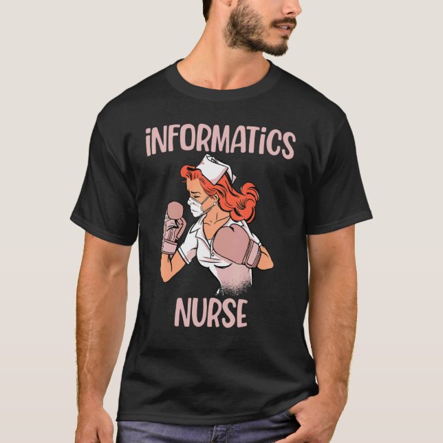 T-shirt Infirmière informatique Gants de boxe (Devant)