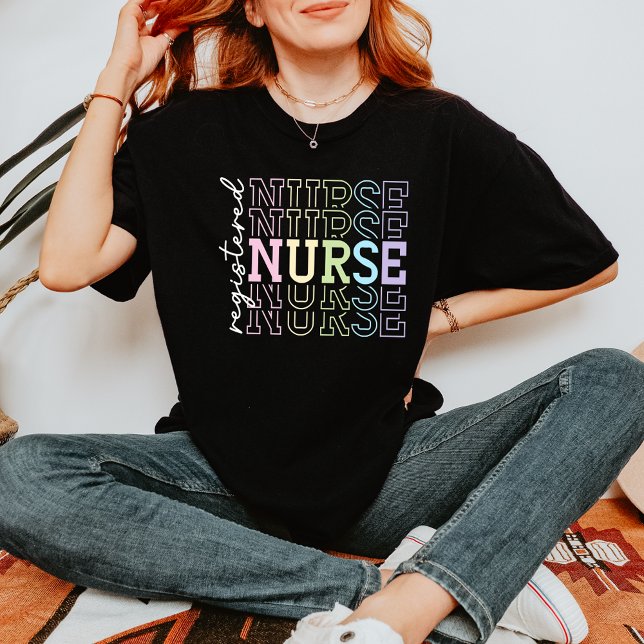 T-shirt Infirmière inscrite Noir (Créateur téléchargé)