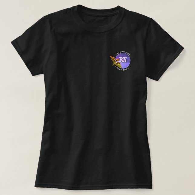 T-shirt Infirmière inscrite | Travail et livraison. Nom pe (Design devant)