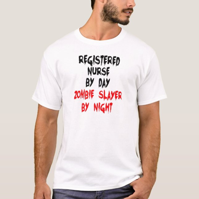 T-shirt Infirmière inscrite Zombie Slayer (Devant)