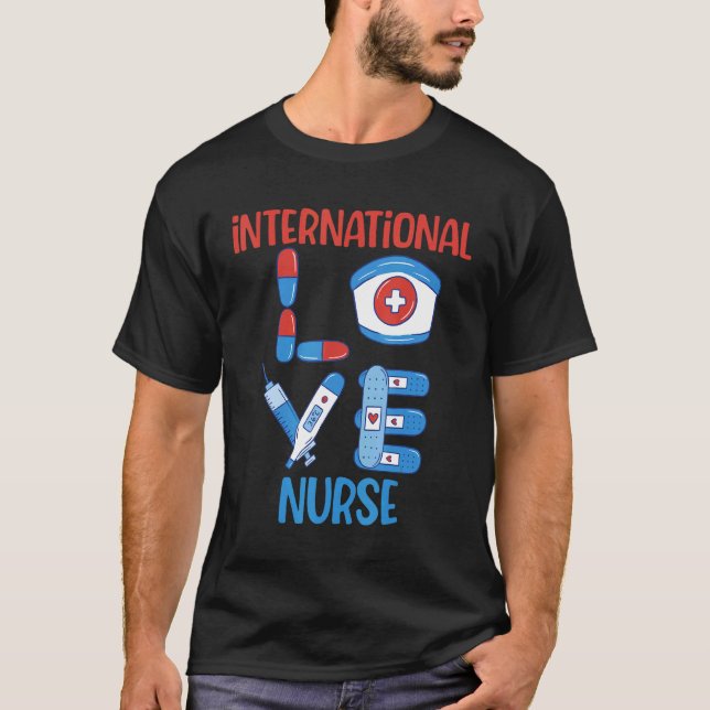 T-shirt Infirmière internationale Love Design (Devant)