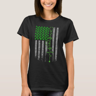 T-shirt Infirmière irlandaise américaine Stéthoscope Batte
