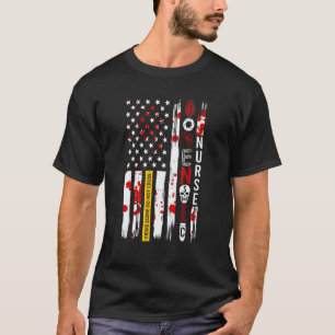 T-shirt Infirmière légiste Drapeau américain Infirmerie lé