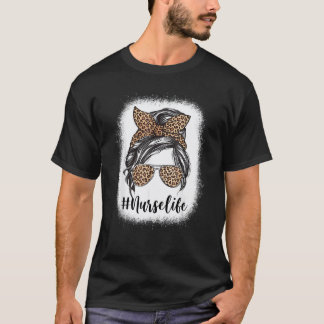 T-shirt Infirmière léopard Vie Cheveux en Chignon Désordo