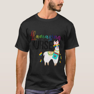 T-shirt Infirmière Llamazing Mignonne Llama Lunettes de so