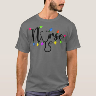 T-shirt Infirmière lumières de Noël Infirmière Noël