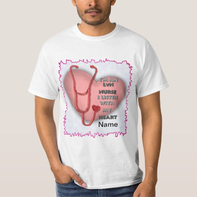 T-shirt Infirmière LVN Cœur Rouge (Devant)