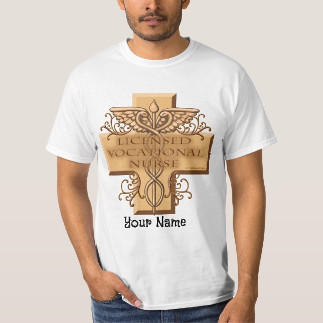 T-shirt Infirmière LVN Cross Caduceus (Devant)