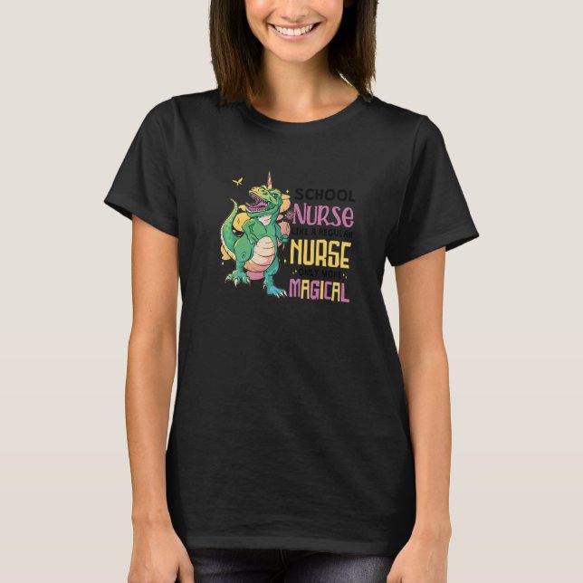 T-shirt Infirmière Magique Unicorne Rex École Infirmière   (Devant)