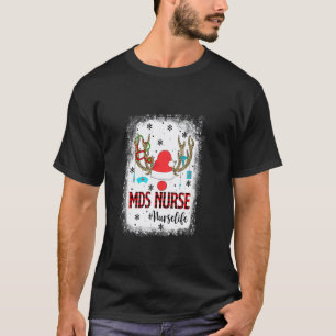 T-shirt Infirmière Mds carreaux rouges Renne Noël Pyjama I
