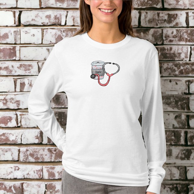 T-shirt Infirmière médecin sur mesure Heartbeat Café Steth (Créateur téléchargé)