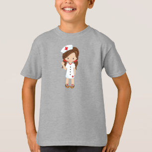 T-shirt Infirmière, Médecine, Docteur, Mignonne fille, Che