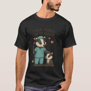 T-shirt Infirmière mignonne et drôle de blaireau miel Je s