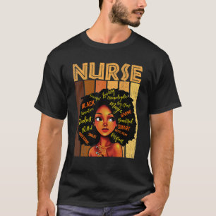 T-shirt Infirmière Mois de l'histoire des Noirs Afro Afro-