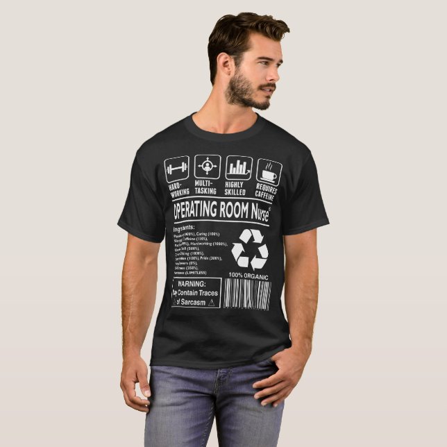 T-shirt Infirmière multitâche assidue de salle d'opération (Devant entier)