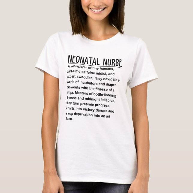 T-shirt infirmière néonatale (Devant)