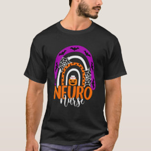 T-shirt Infirmière neuro Halloween Citrouille Arc-en-ciel