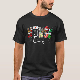 T-shirt Infirmière Noël Buffalo Carreaux Rouge Chapeau San