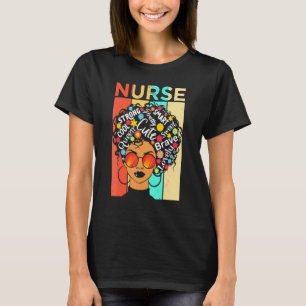 T-shirt Infirmière noire Afro Femmes africaines Mois de l'