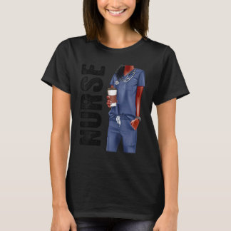 T-shirt Infirmière noire amour afro melanine femme américa