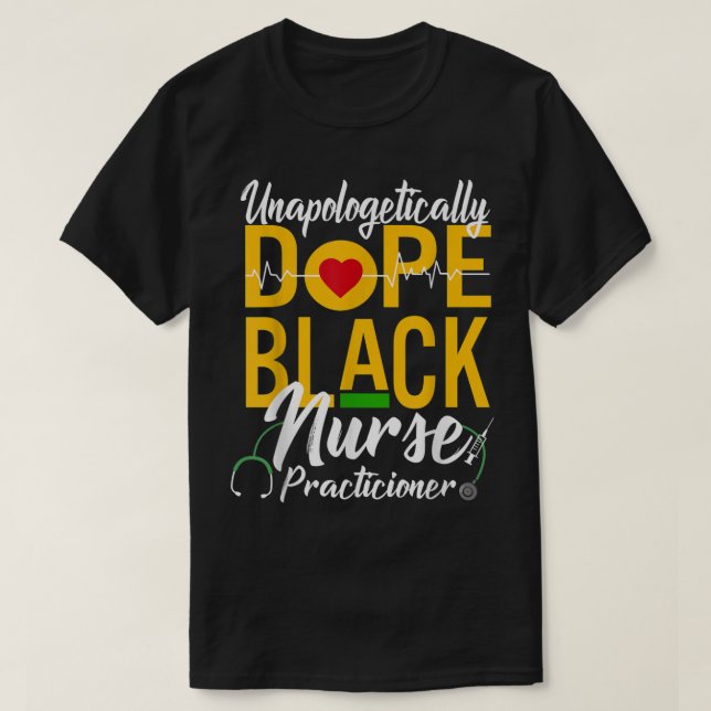 T-shirt Infirmière Noire Dope sans excuses RN (Design devant)