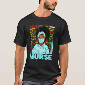 T-shirt Infirmière noire Dy 2022 Costume Mois de l'histoir