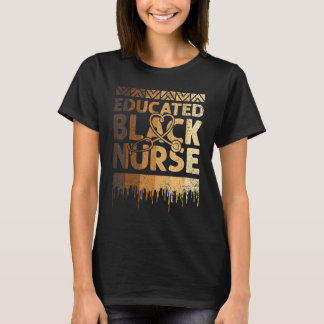 T-shirt Infirmière noire instruite Mois de l'histoire des
