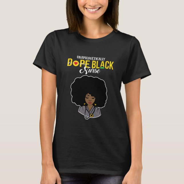 T-shirt Infirmière noire sans apologie (Devant)