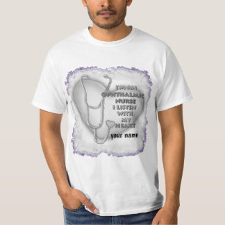 T-shirt Infirmière ophtalmique du coeur gris