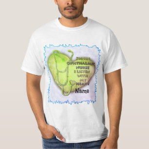 T-shirt Infirmière ophtalmique du coeur vert