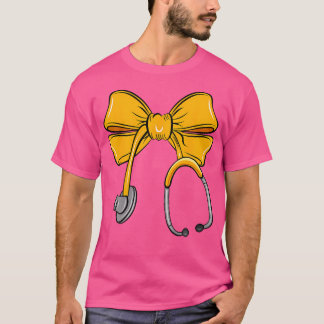 T-shirt Infirmière Orange Bow Stethoscope Infirmière inscr