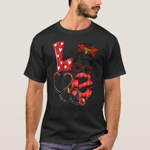 T-shirt Infirmière orthopédique Plaid Leopard Love Heart M